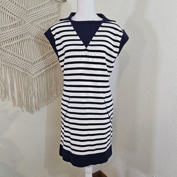 Current/Elliott Elsie Stripped Sweater Dress Navy & Ivory! Size 1. - Picture 3 of 12